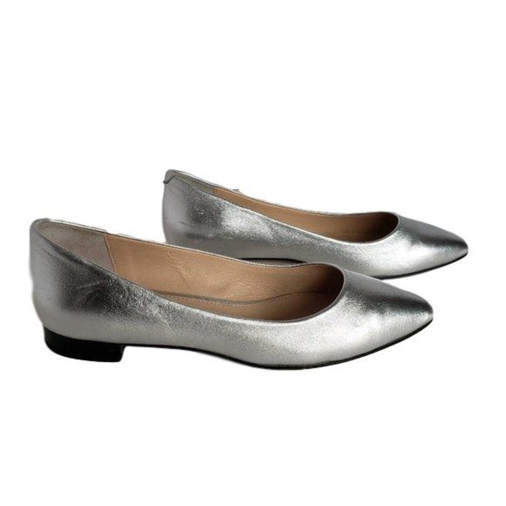 Emozioni Silver Flats Size 6 1/2 - 7 Made in Italy